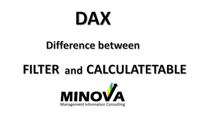 DAX Difference Between FILTER And CALCULATETABLE Minova